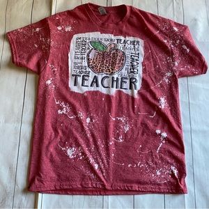 Super cute teacher leopard apple tee